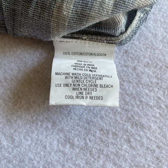 O'Neill Madras Shirt Womens L Gray Long Sleeve Oversized Button Up $54 NWT - Picture 7 of 10